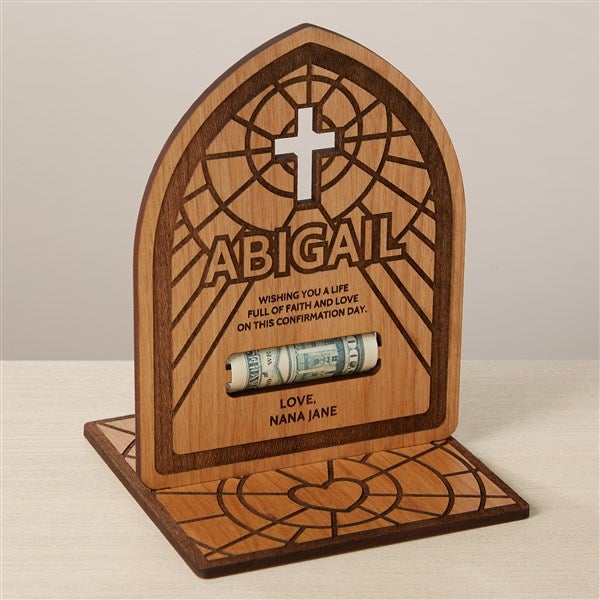Religious Blessings Personalized Wood Money Holder  - 45586