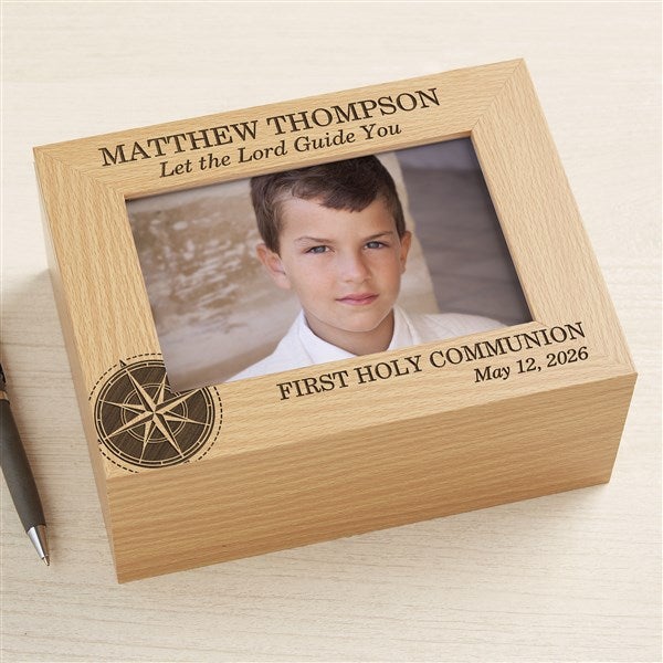 First Communion Compass Personalized Keepsake Box  - 45589