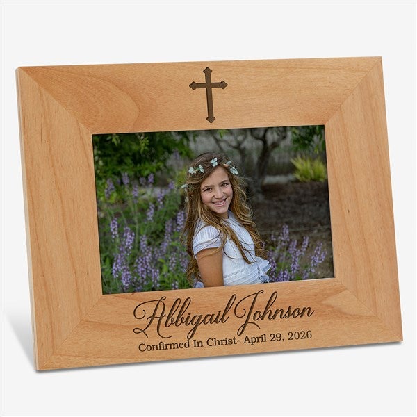 Confirmation Cross Personalized Picture Frame- 5 x 7