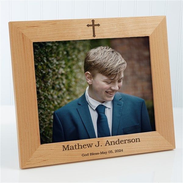 Confirmation Cross Personalized Picture Frame  - 45594