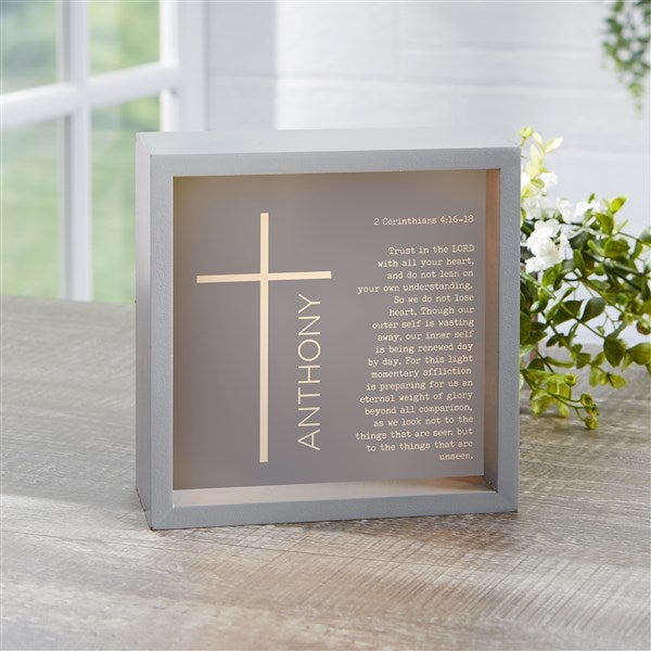 Religious Verse Personalized LED Light Shadow Box - 45595