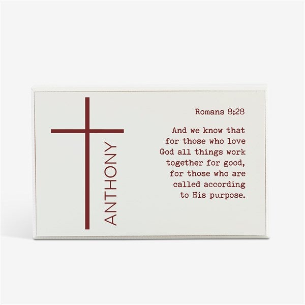 Religious Verse & Cross Personalized Shelf Block  - 45609