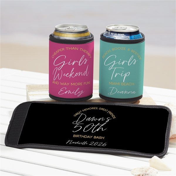 Girls Trip Personalized Beer Can & Bottle Wrap - 45618