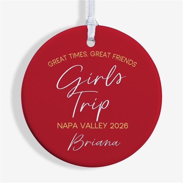 Girls Trips Personalized Christmas Ornament  - 45625