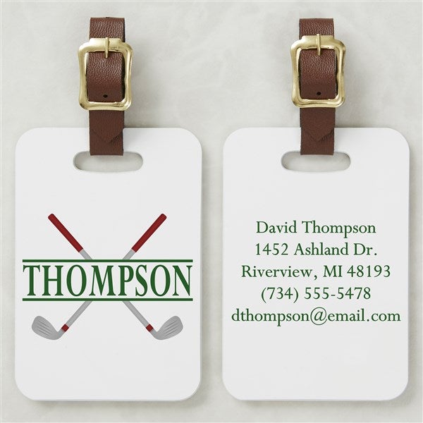 Crossed Clubs Personalized Bag Tag - 45640