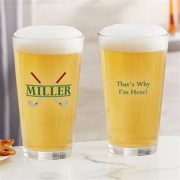 Crossed Clubs Personalized Beer Glasses - 45643