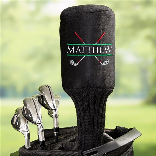 Crossed Clubs Personalized Golf Club Cover  - 45680