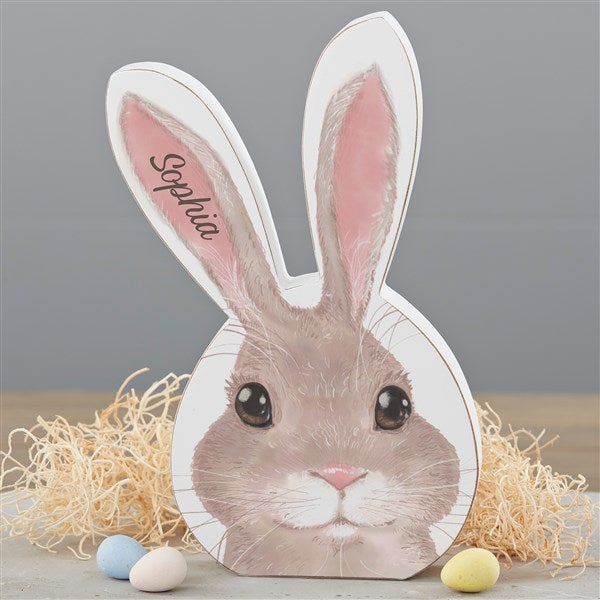 Personalized Easter Bunny & Chick Watercolor Shelf Decorations - 45683