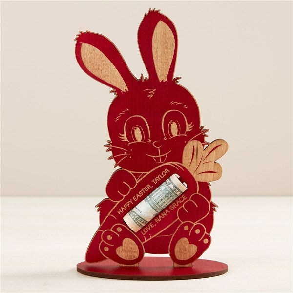 Easter Bunny Personalized Wood Money Holder - 45695