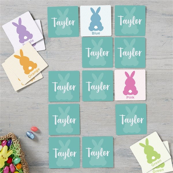 Pastel Bunny Personalized Memory Game  - 45697