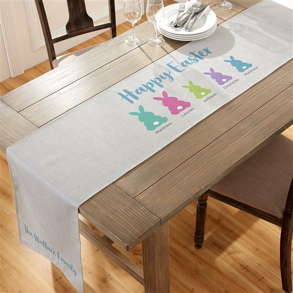 Pastel Easter Bunny Personalized Table Runner - 45698