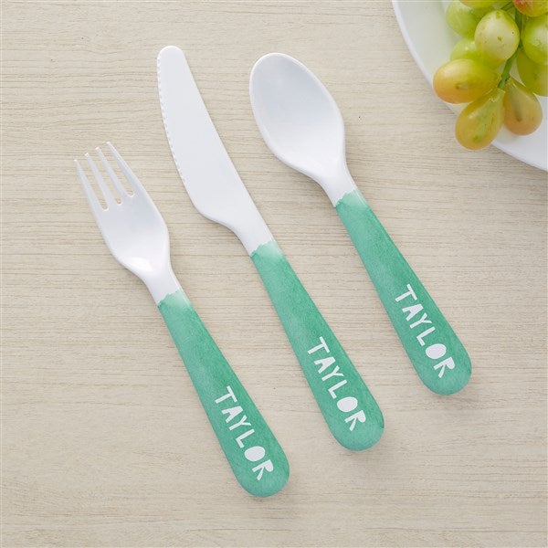 Watercolor Name Personalized Kids Dinnerware - 45700