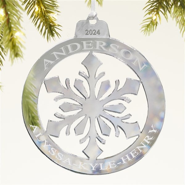 Snowflake Personalized Acrylic Christmas Ornament - 45710