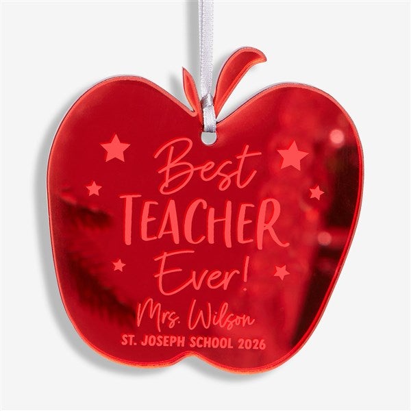 Best Teacher Personalized Apple Christmas Ornament  - 45719