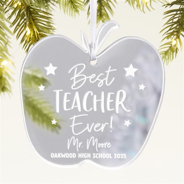 Best Teacher Personalized Apple Christmas Ornament  - 45719