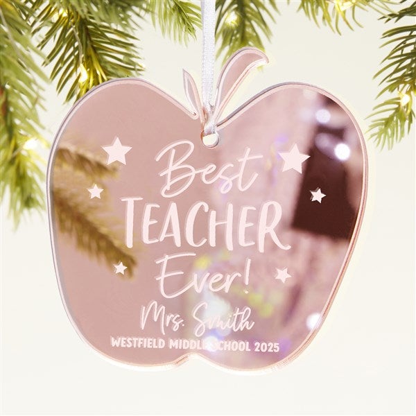Best Teacher Personalized Apple Christmas Ornament  - 45719