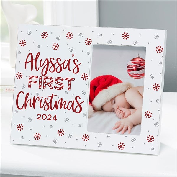 Candy Cane Baby&#39;s 1st Christmas Personalized Off-Set Picture Frame - 45766