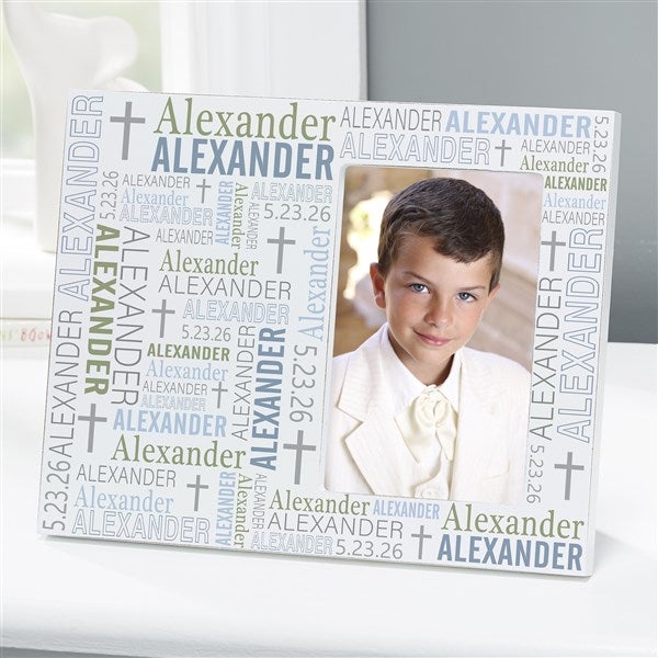 Religious Repeating Name Personalized Off-Set Picture Frame  - 45771
