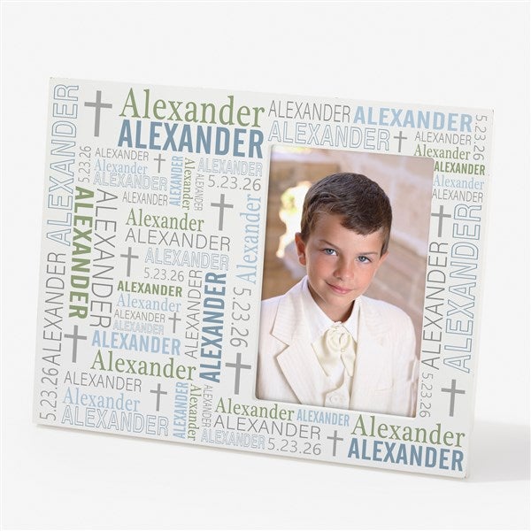 Religious Repeating Name Personalized Off-Set Picture Frame  - 45771