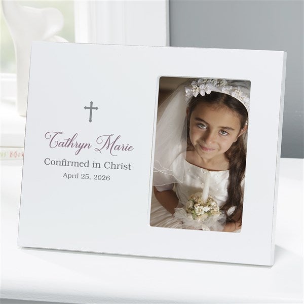 Confirmation Cross Personalized Off-Set Picture Frame
