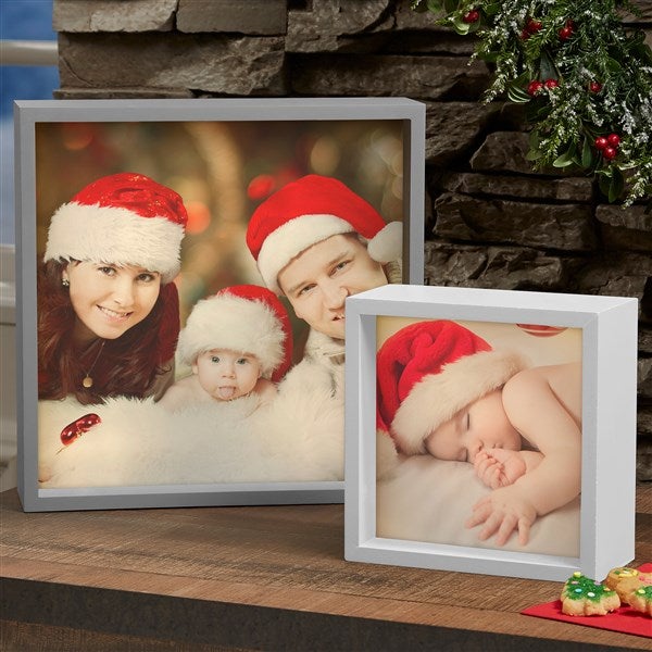 Personalized Holiday Photo LED Light Shadow Box