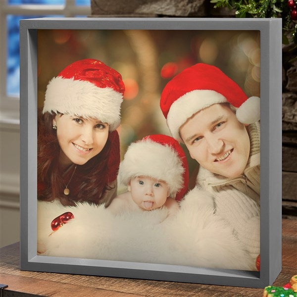 Personalized Holiday Photo LED Light Shadow Box - 45789