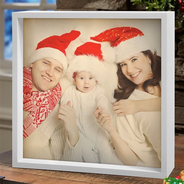 Personalized Holiday Photo LED Light Shadow Box - 45789