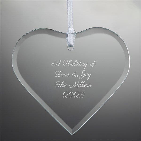 Engraved Glass Heart Ornament   - 45790