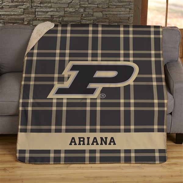 NCAA Plaid Purdue Boilermakers Personalized Blankets - 45828