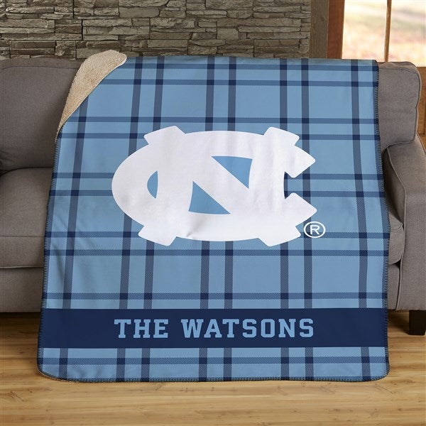 NCAA Plaid UNC Tarheels Personalized Blankets - 45832