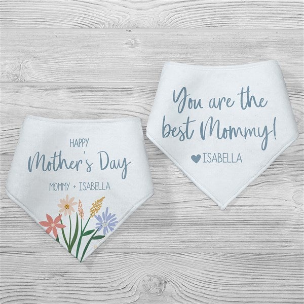 Floral First Mother's Day Personalized Baby Bib  - 45848