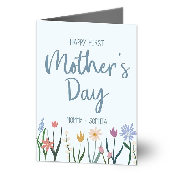 Floral First Mother&#39;s Day Personalized Greeting Card - 45849