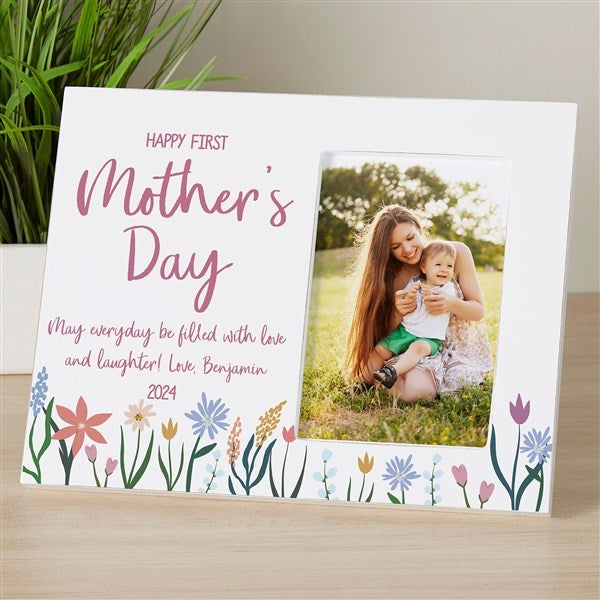 Floral First Mother&#39;s Day Personalized Picture Frame - 45850