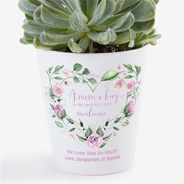A Mom's Hug Personalized Mini Flower Pot  - 45865