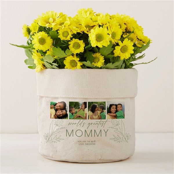 Her Memories Photo Collage Personalized Canvas Flower Planter - 45887