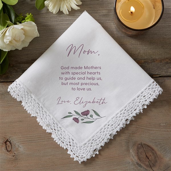 Floral Message For Mom Personalized Handkerchief  - 45895