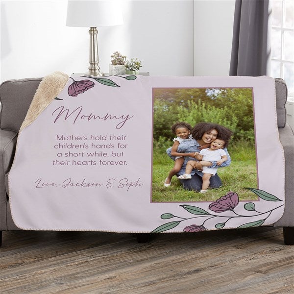 Floral Message for Mom Personalized Blanket - 45896