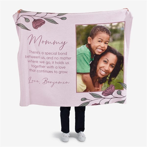 Floral Message for Mom Personalized Blanket - 45896