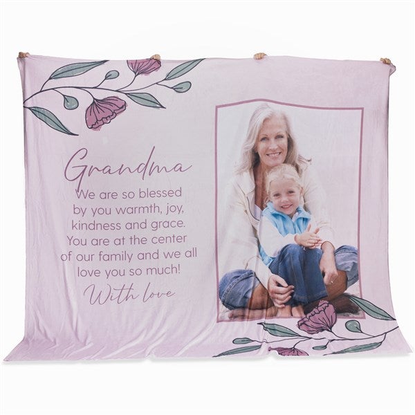 Floral Message for Mom Personalized Blanket - 45896