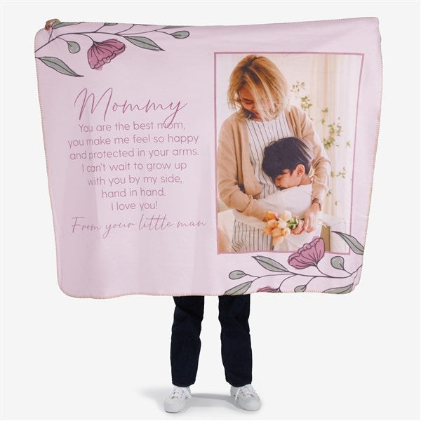 Floral Message for Mom Personalized Blanket - 45896