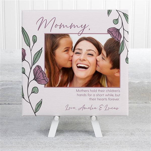 Floral Message for Mom Personalized Tabletop Canvas Print  - 45897