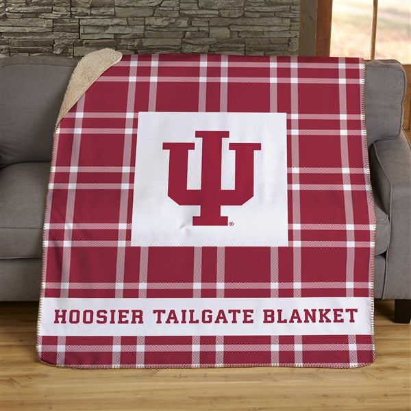NCAA Plaid Indiana Hoosiers Personalized Blankets - 45948