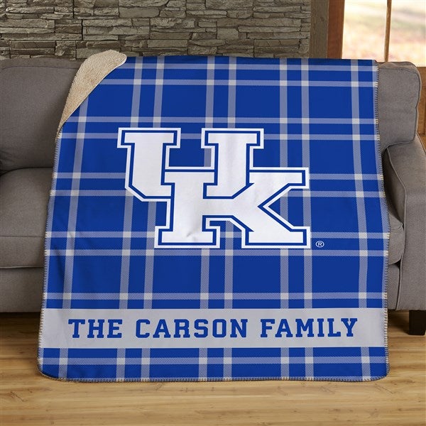 NCAA Plaid Kentucky Wildcats Personalized Blankets - 45956