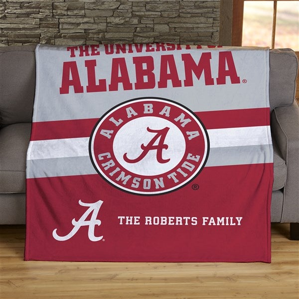 NCAA Stripe Alabama Crimson Tide Personalized Blankets - 45960