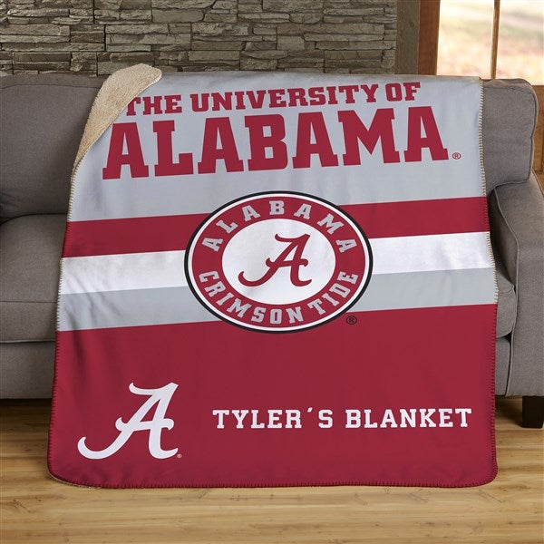 NCAA Stripe Alabama Crimson Tide Personalized Blankets - 45960