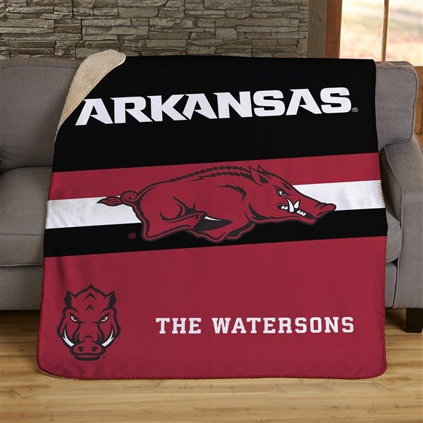 NCAA Stripe Arkansas Razorbacks Personalized Blankets - 45961