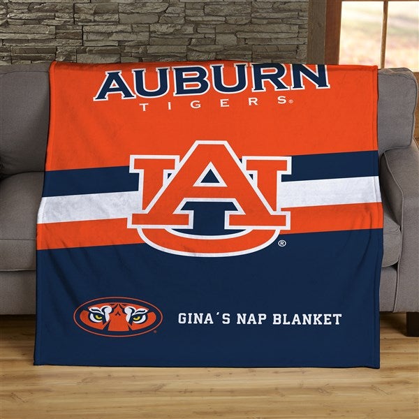 NCAA Stripe Auburn Tigers Personalized Blankets - 45962