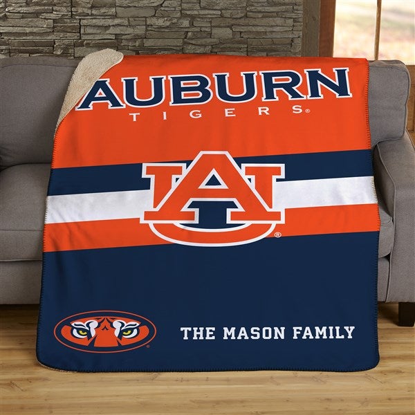 NCAA Stripe Auburn Tigers Personalized Blankets - 45962