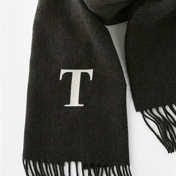 Fringe-Trimmed Coat with Embroidered Scarf Accent - Gray