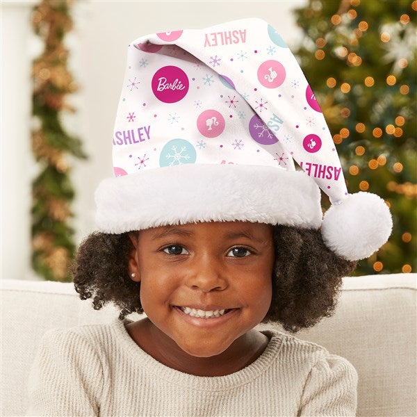 Merry & Bright Barbie Personalized Santa Hat  - 46014